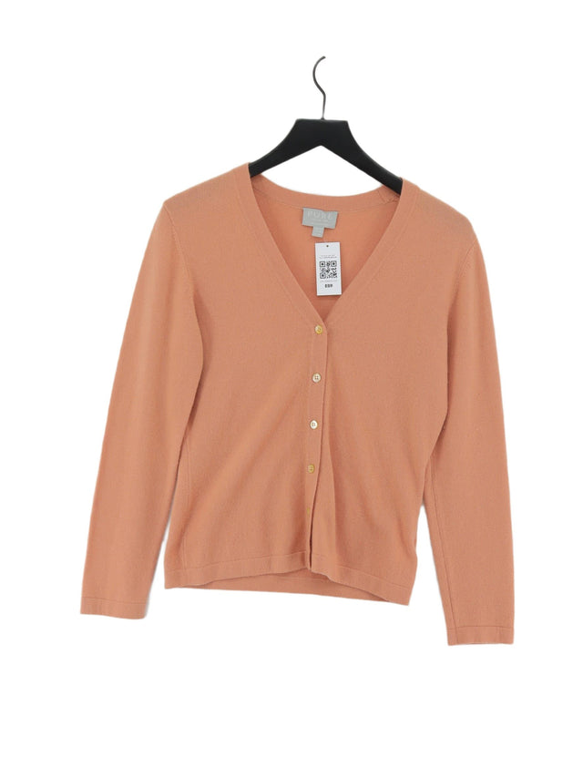 Pure Women's Cardigan UK 12 Orange 100% Cashmere