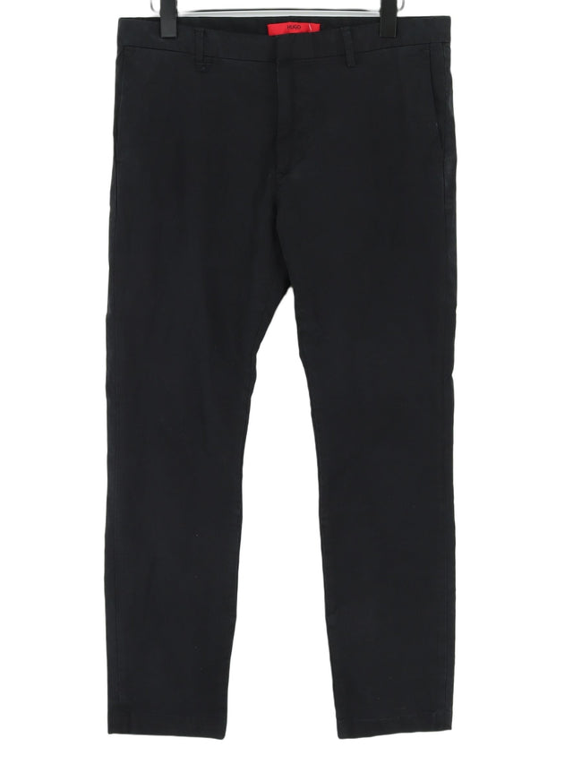 Hugo Boss Men's Trousers W 33 in; L 32 in Black Cotton with Elastane