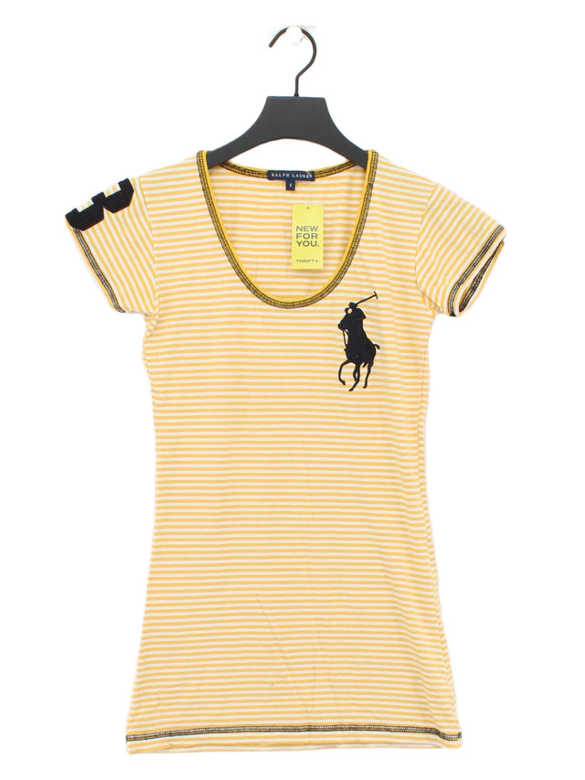 Ralph Lauren Women's T-Shirt S Yellow Viscose with Other