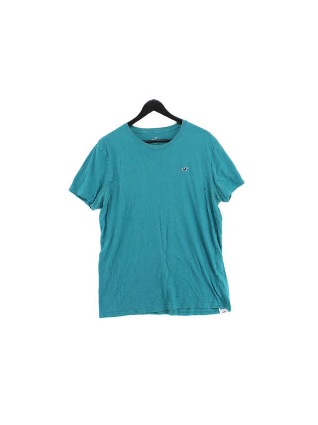 Hollister Men's T-Shirt L Blue 100% Cotton