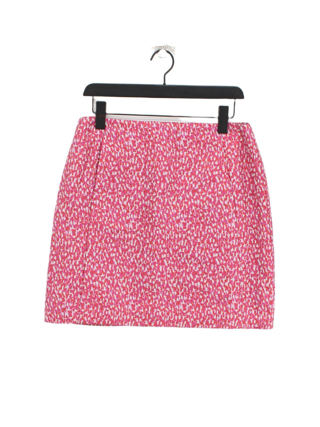 Oliver Bonas Women's Mini Skirt UK 10 Pink Polyester with Nylon, Other