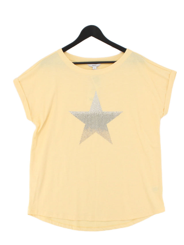 Next Women's T-Shirt L Yellow Cotton with Polyester