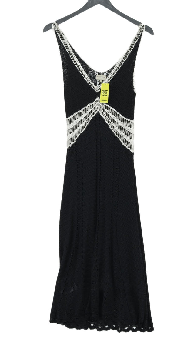 Karen Millen Women's Midi Dress UK 10 Black Viscose with Elastane, Nylon