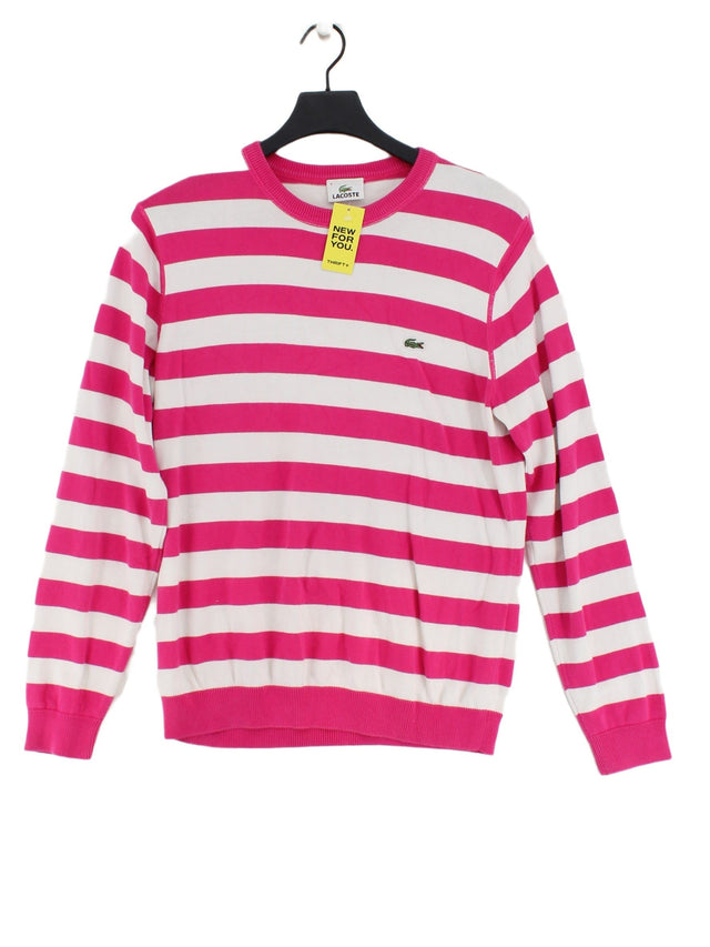 Lacoste Women's Jumper M Pink 100% Cotton