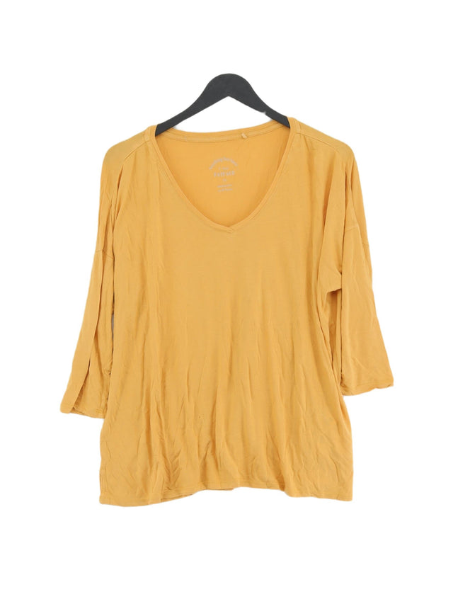 FatFace Women's Top UK 12 Yellow 100% Viscose