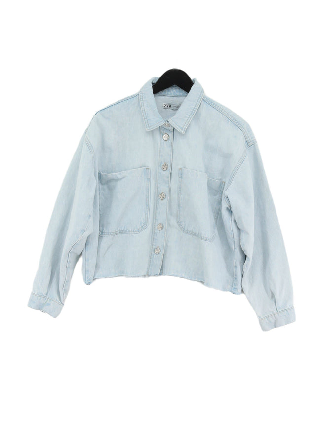 Zara Women's Jacket XS Blue 100% Cotton