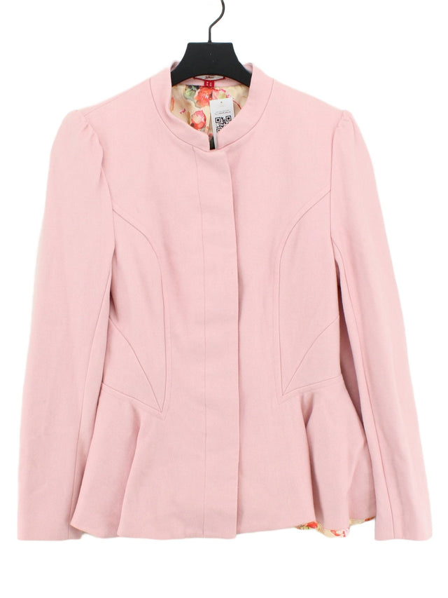 Joe Browns Women's Jacket UK 14 Pink Wool with Polyester, Viscose