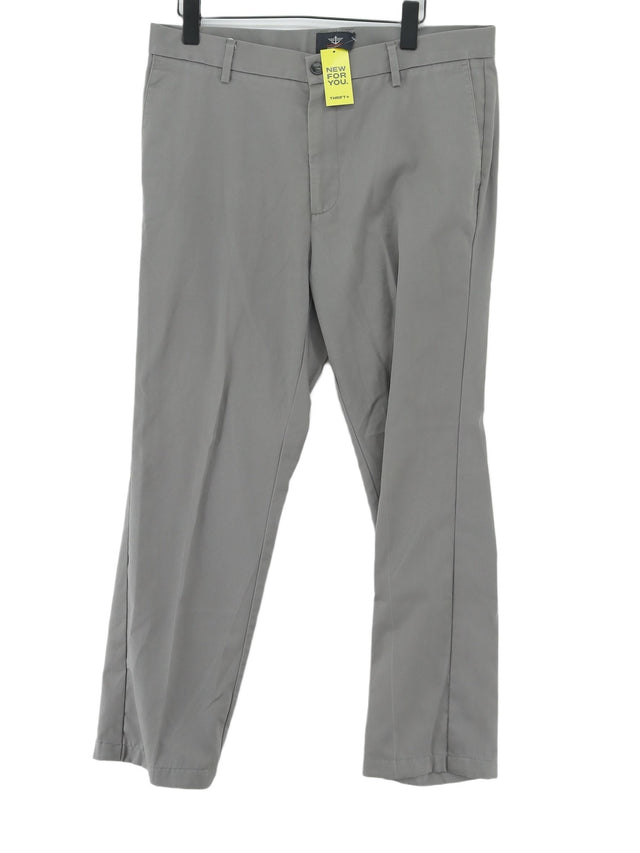 DOCKERS Men's Suit Trousers W 36 in; L 30 in Grey 100% Cotton