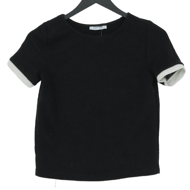 Zara Women's Top S Black Polyester with Cotton