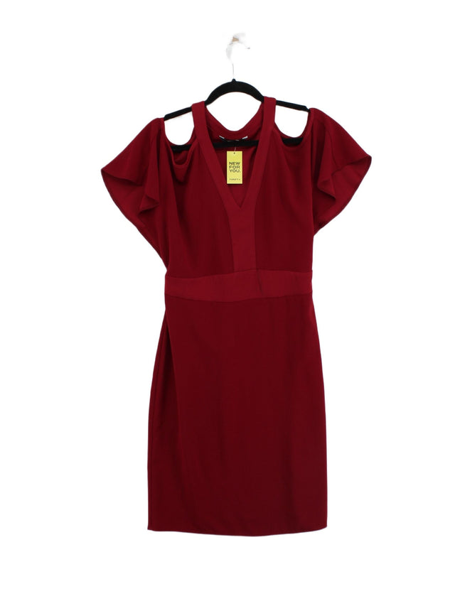 Julien Macdonald Women's Midi Dress UK 12 Red Polyester with Elastane