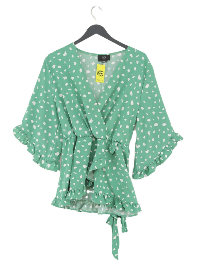 AX Paris Women's Blouse UK 12 Green 100% Polyester