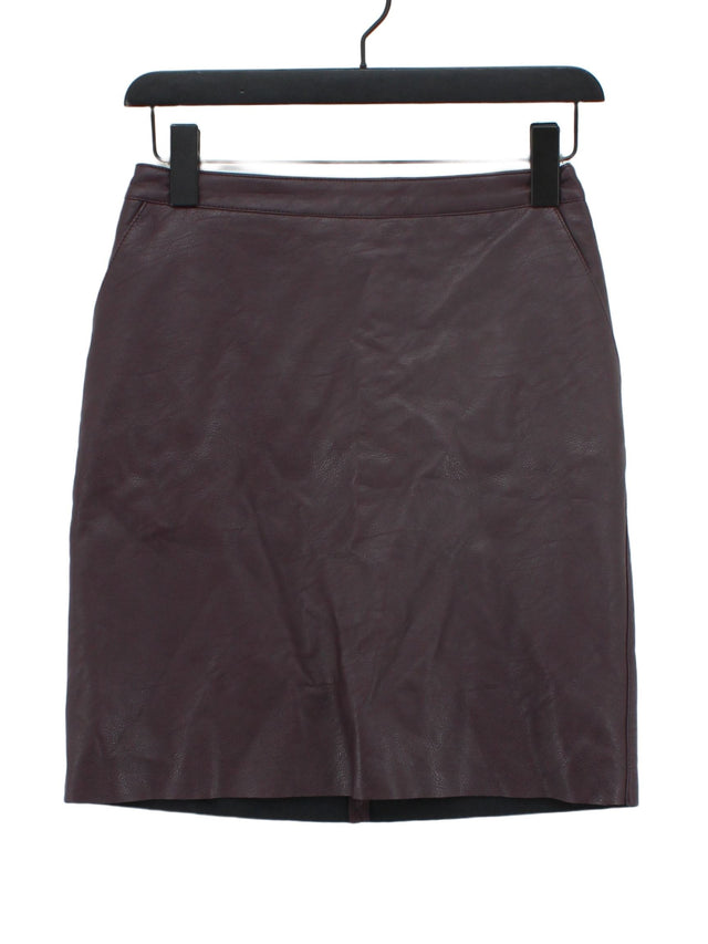 Warehouse Women's Midi Skirt UK 8 Purple Polyester with Cotton, Viscose