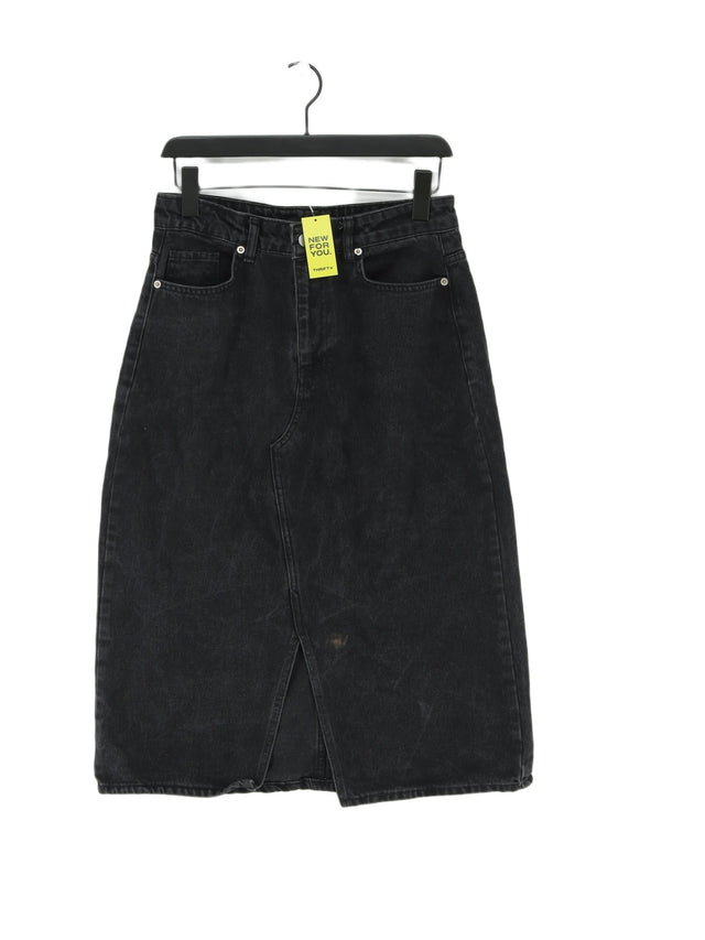 Karen Millen Women's Maxi Skirt UK 12 Grey 100% Cotton