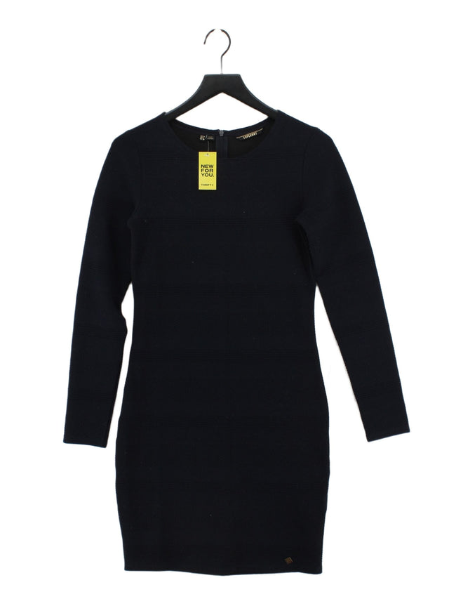 Superdry Women's Midi Dress UK 10 Blue Polyester with Elastane, Viscose