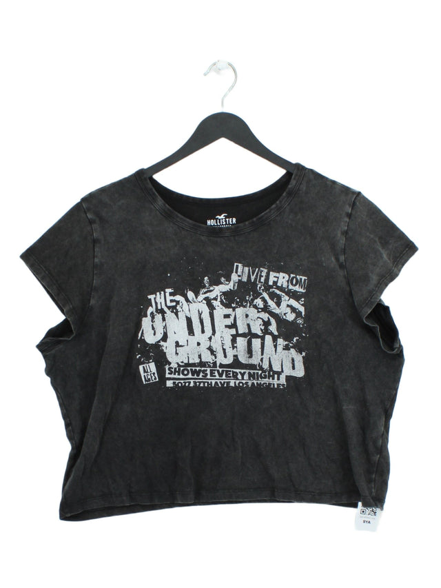 Hollister Women's T-Shirt XL Grey 100% Cotton