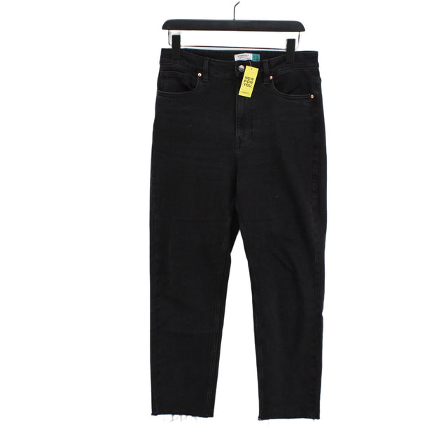 Next Women's Jeans UK 12 Black Cotton with Polyester