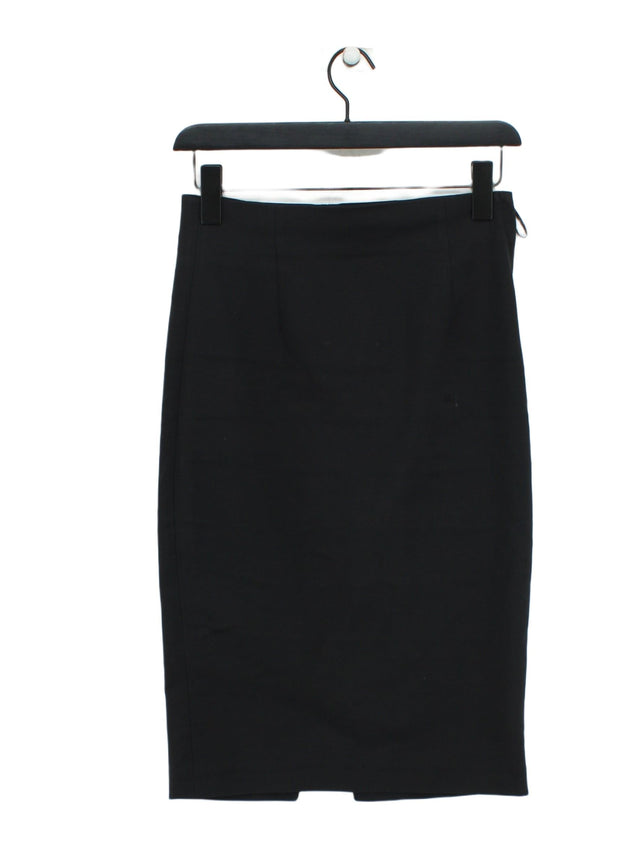 Zara Women's Midi Skirt XS Black Cotton with Polyester