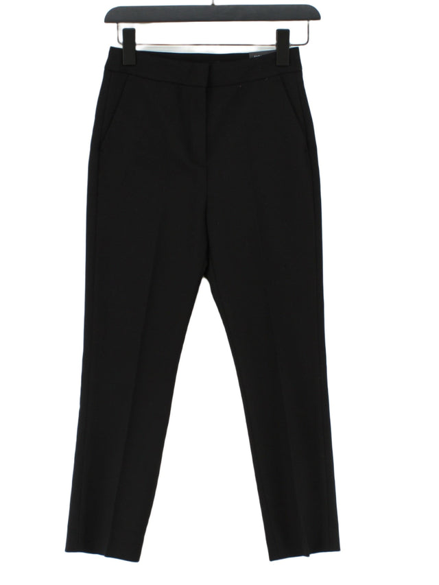 Zara Women's Suit Trousers UK 6 Black Cotton with Elastane, Polyester