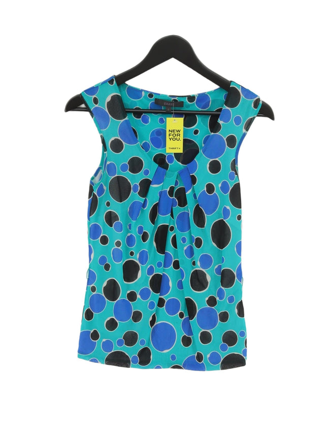 Coast Women's Top UK 8 Blue 100% Polyamide