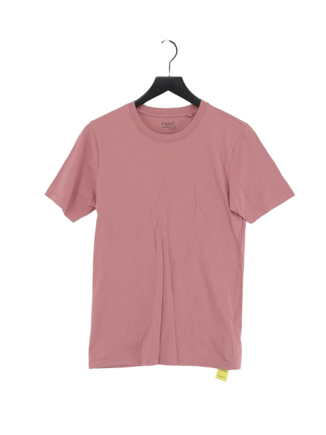Next Men's T-Shirt S Pink 100% Cotton