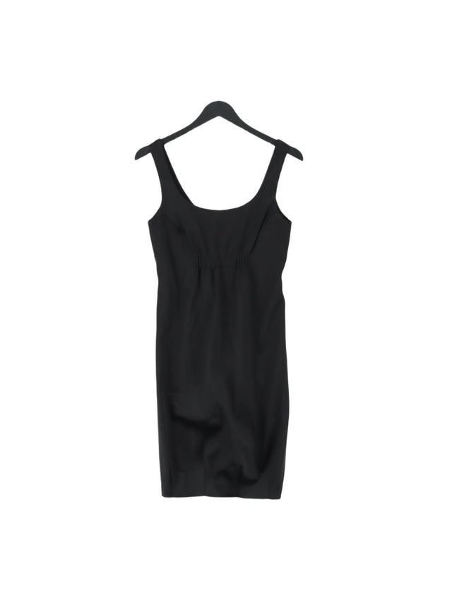 Zara Women's Midi Dress S Black Polyester with Cotton, Elastane