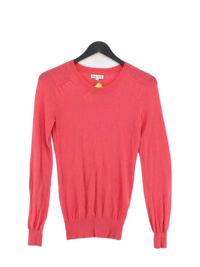 Reiss Women's Jumper XS Pink Wool with Nylon, Viscose