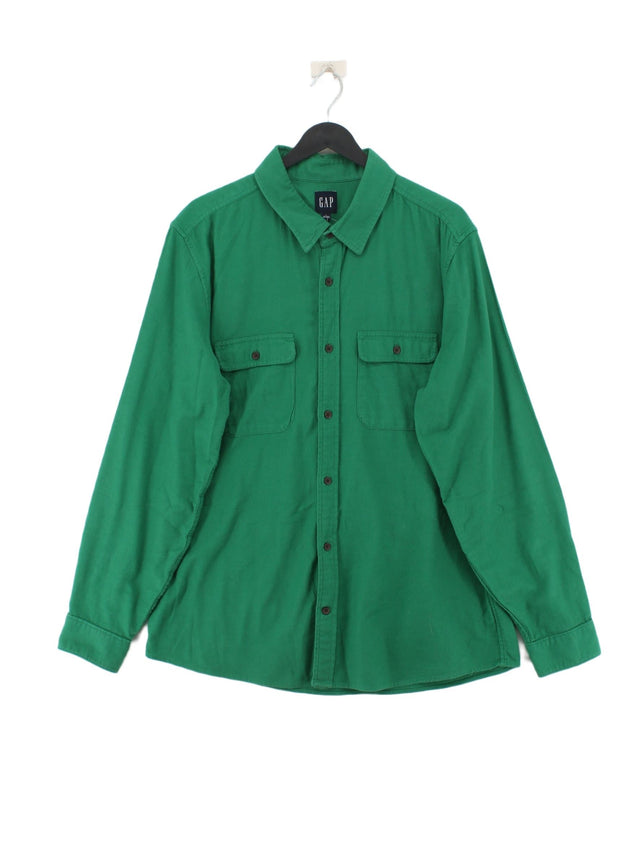 Gap Men's Shirt L Green 100% Cotton