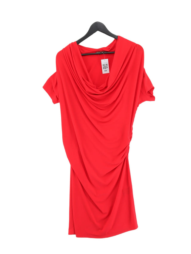BIBA Women's Midi Dress UK 10 Red Polyester with Elastane