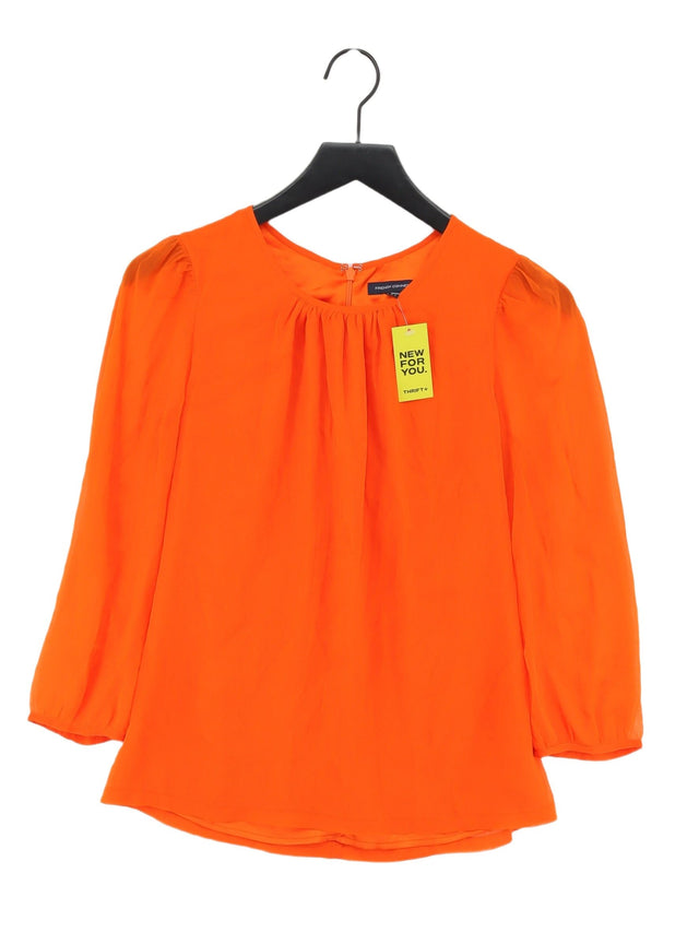 French Connection Women's Top UK 8 Orange 100% Polyester