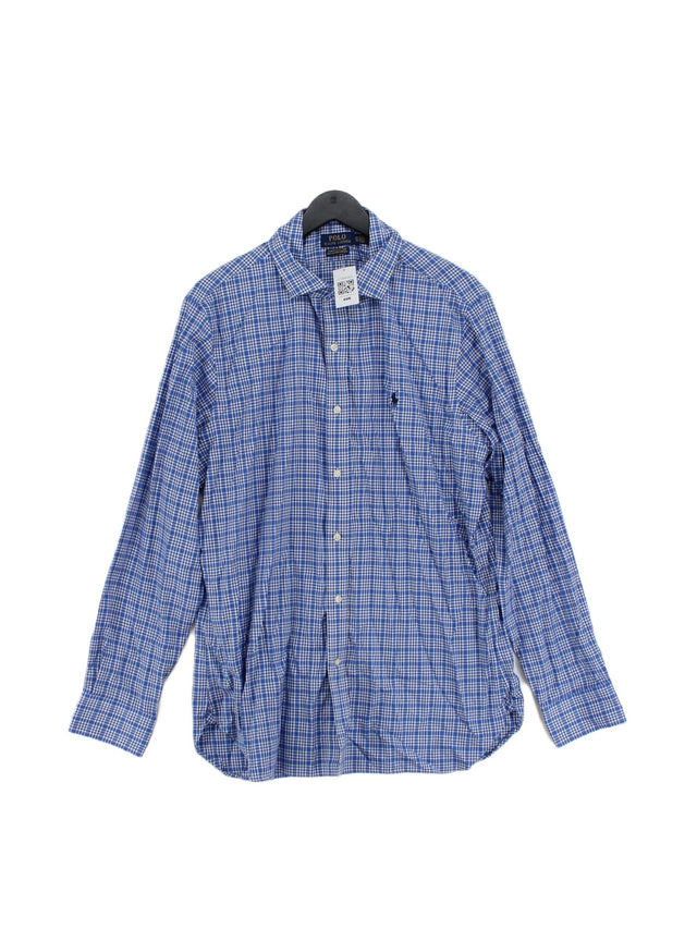 Ralph Lauren Men's Shirt Collar: 17.5 in Blue 100% Cotton