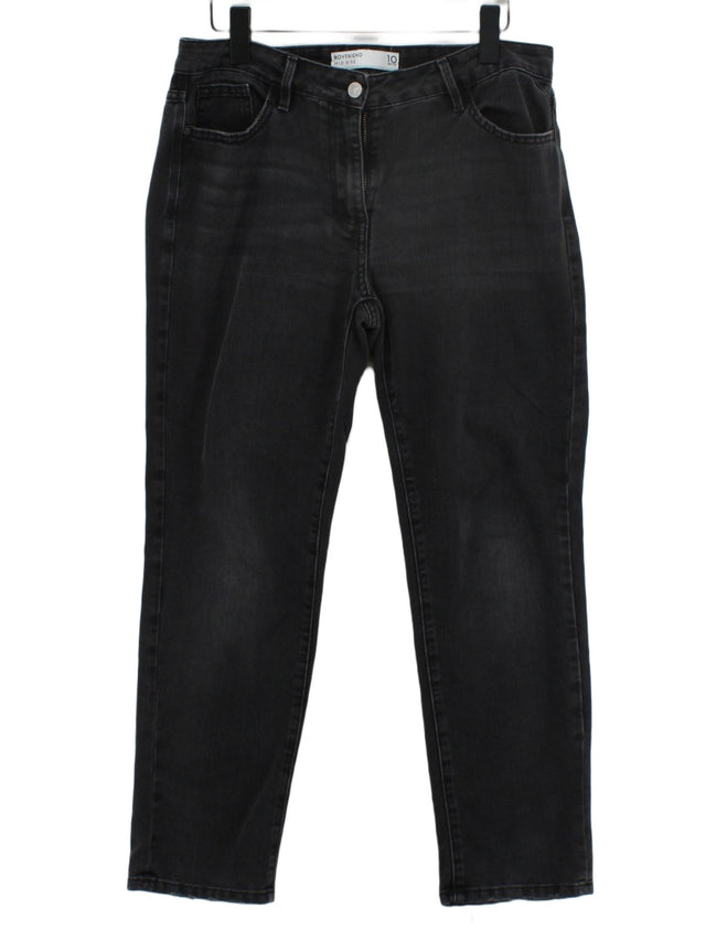 Next Women's Jeans UK 10 Black Cotton with Polyester