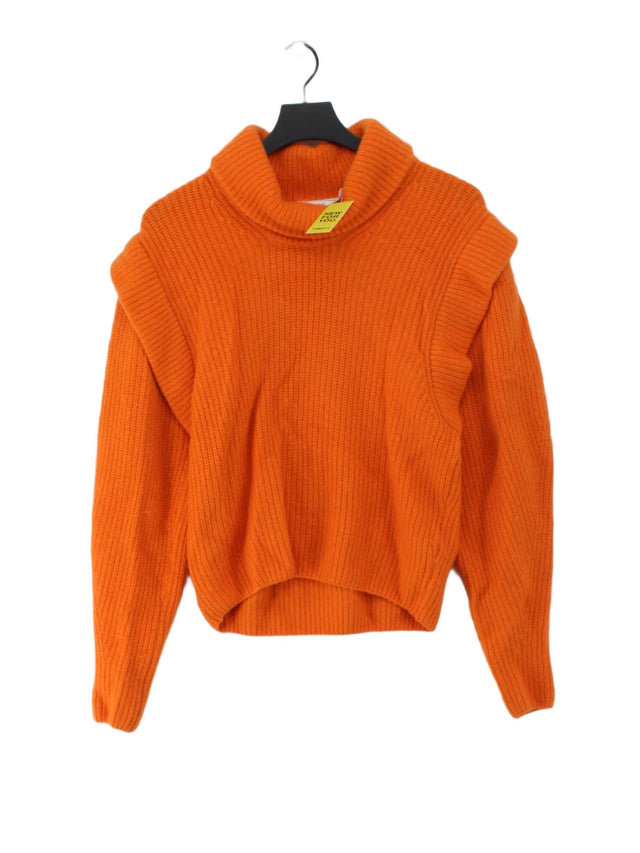 Selected Femme Women's Jumper XS Orange Wool with Acrylic, Nylon