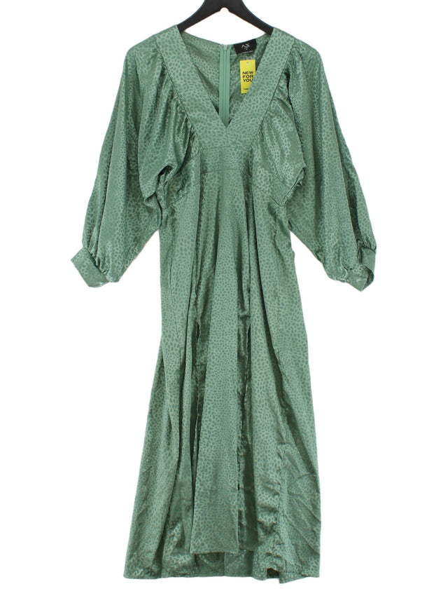 AX Paris Women's Maxi Dress UK 12 Green Polyester with Elastane