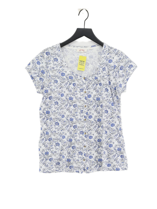 FatFace Women's T-Shirt UK 10 White Cotton with Lyocell Modal