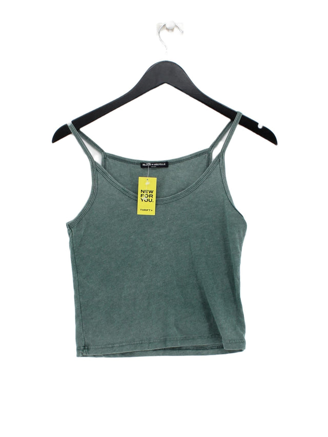Brandy Melville Women's T-Shirt Green Cotton with Polyester, Viscose