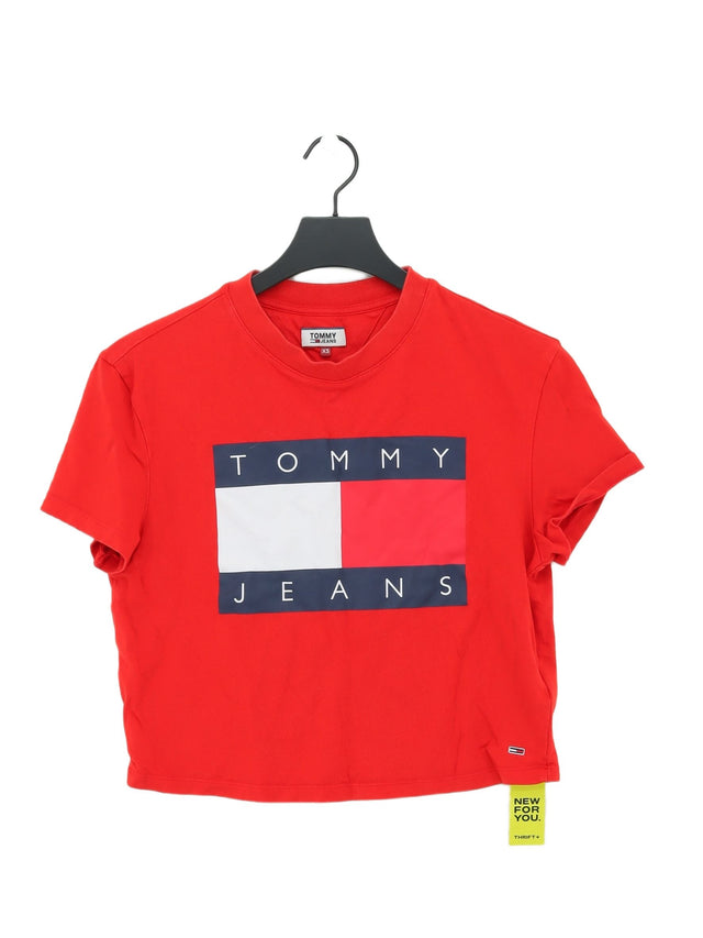 Tommy Jeans Women's Top XS Red 100% Cotton