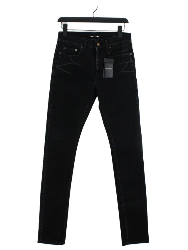 Saint Laurent Women's Jeans W 28 in Black Cotton with Viscose