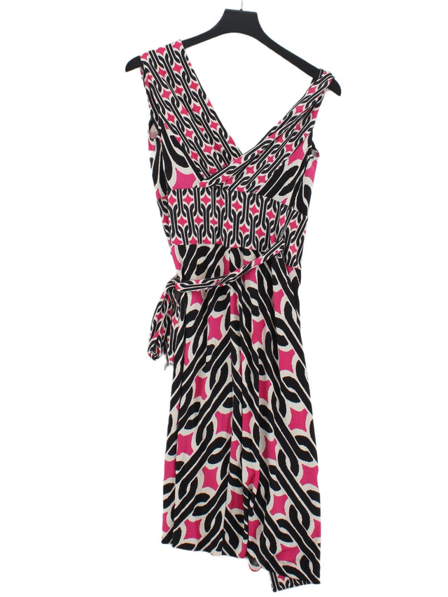 Diane Von Furstenberg Women's Midi Dress UK 6 Pink 100% Silk