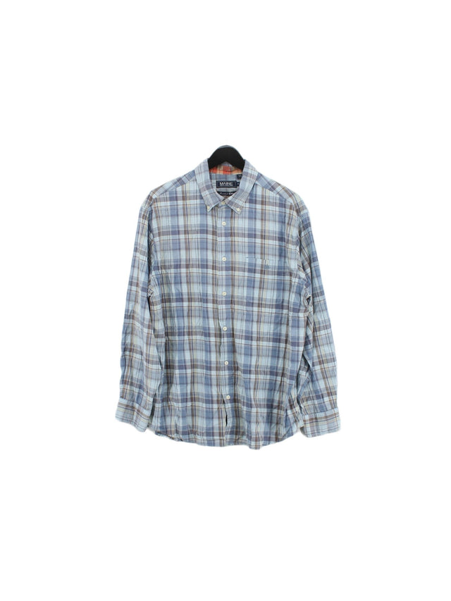 Maine Men's Shirt XL Blue 100% Cotton