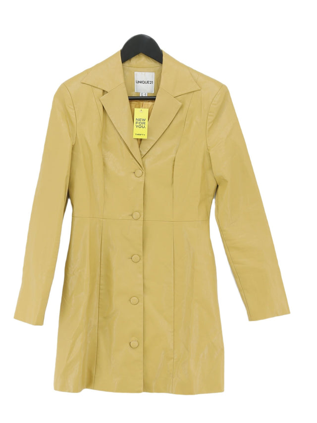 Unique 21 Women's Coat UK 8 Yellow Viscose with Other