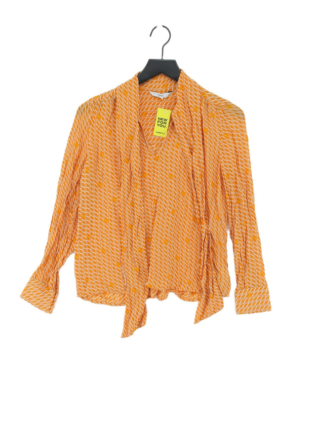 Next Women's Blouse UK 8 Orange 100% Viscose