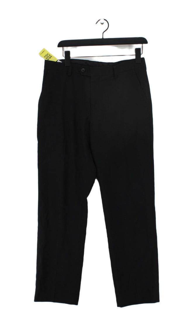 Next Women's Suit Trousers W 32 in Black Polyester with Elastane, Viscose