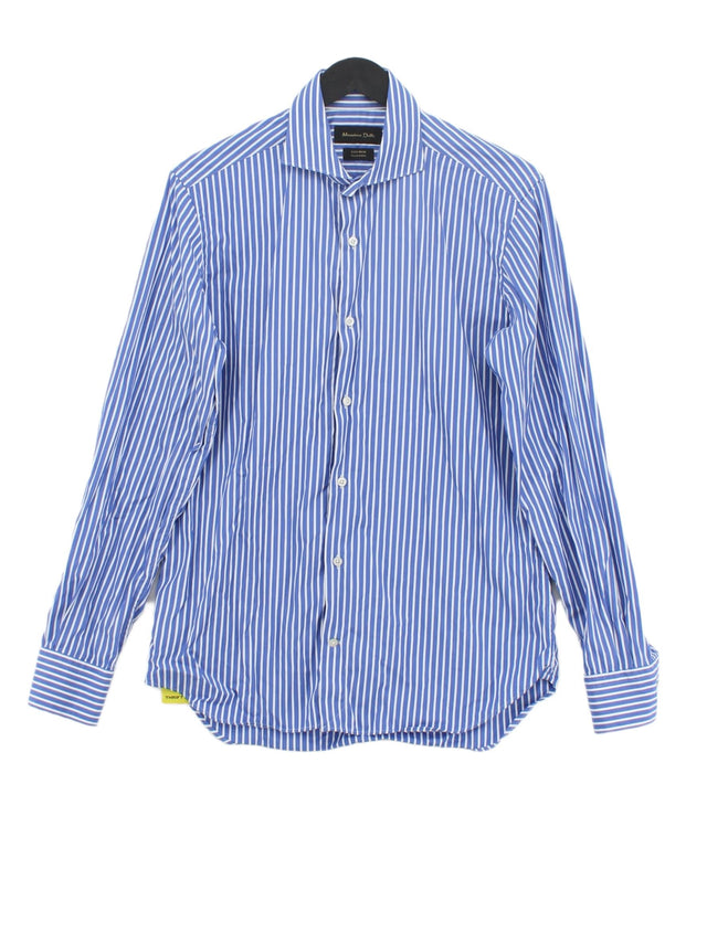 Massimo Dutti Men's Shirt Chest: 38 in Blue 100% Cotton