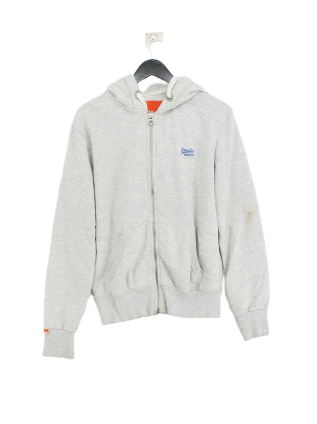 Superdry Women's Hoodie S Grey Cotton with Polyester