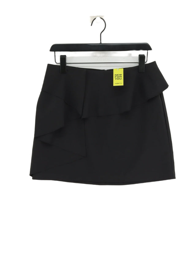 Saks Fifth Avenue Women's Mini Skirt L Black 100% Polyester