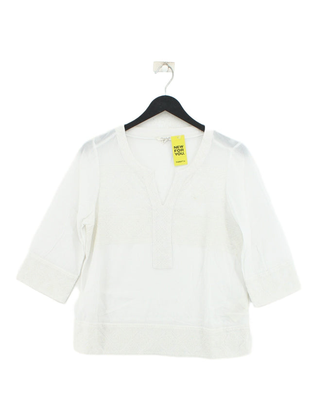 White Stuff Women's Blouse UK 10 White Viscose with Cotton