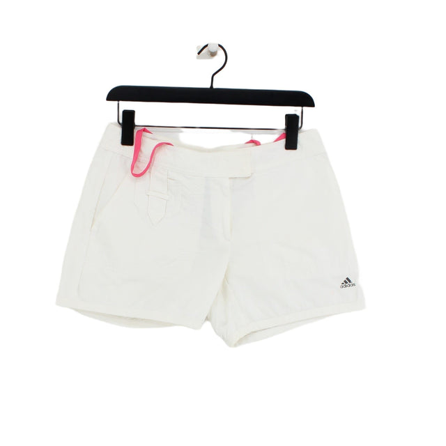 Adidas Women's Shorts UK 10 White 100% Nylon