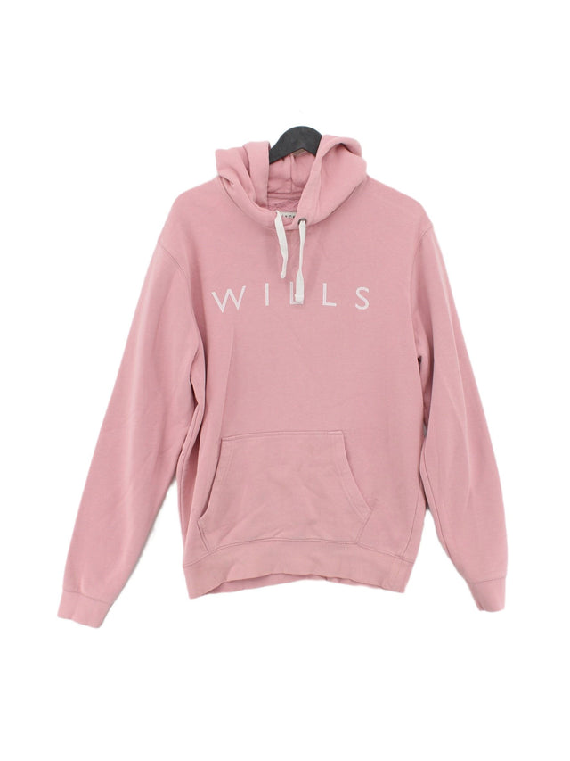 Jack Wills Women's Hoodie S Pink Cotton with Polyester