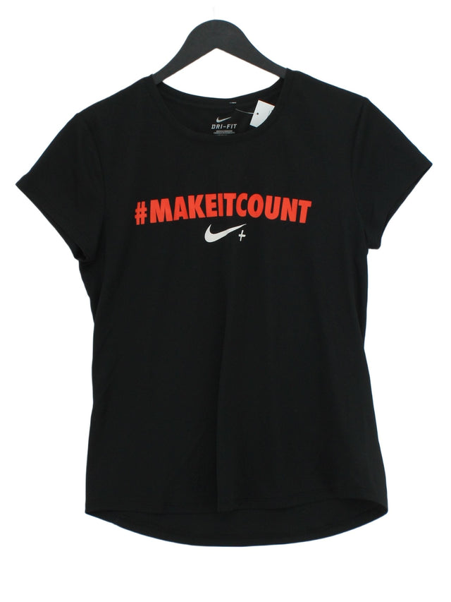 Nike Women's T-Shirt M Black 100% Polyester