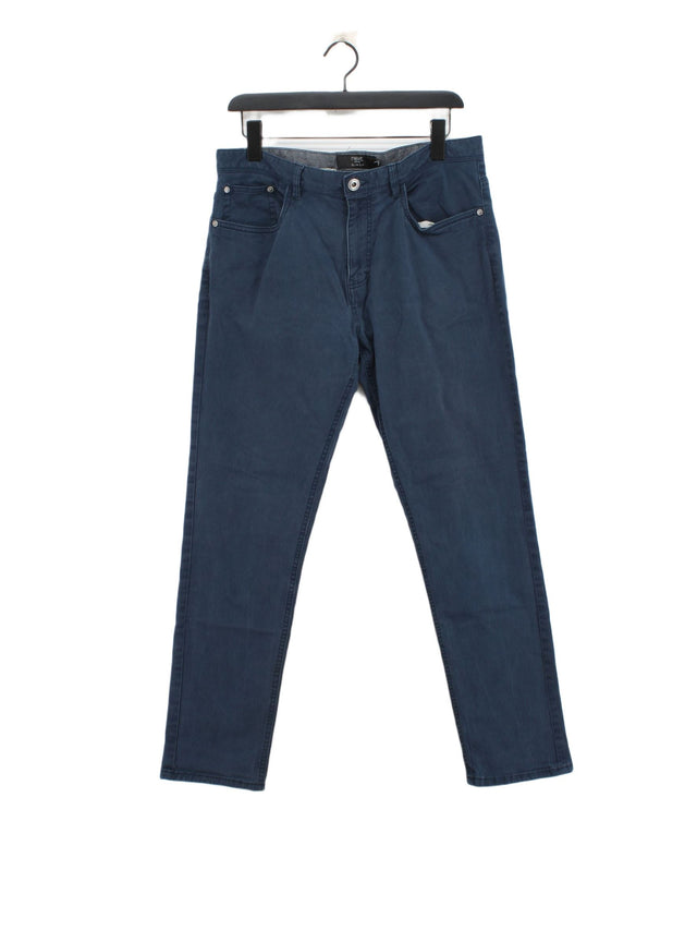 Next Men's Jeans W 34 in Blue Cotton with Elastane